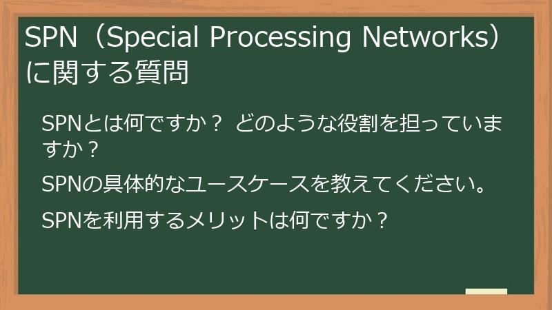 SPN（Special Processing Networks）に関する質問