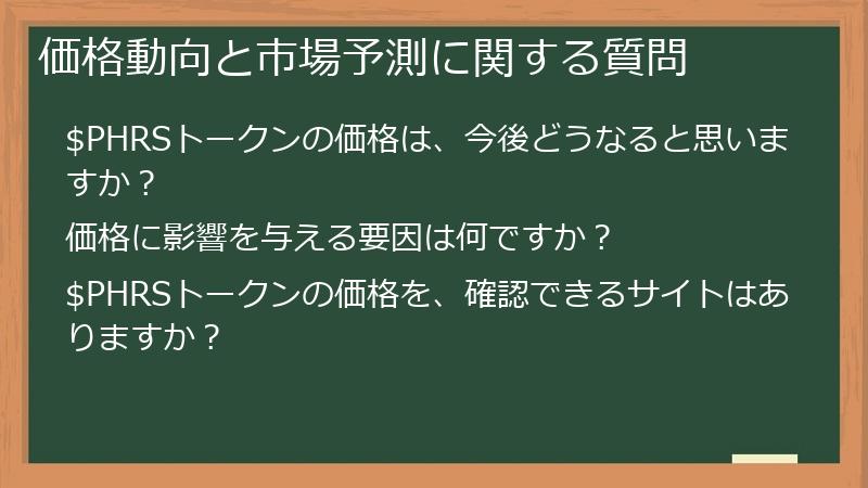 価格動向と市場予測に関する質問