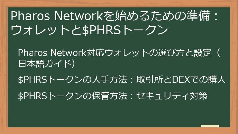 Pharos Networkを始めるための準備：ウォレットと$PHRSトークン