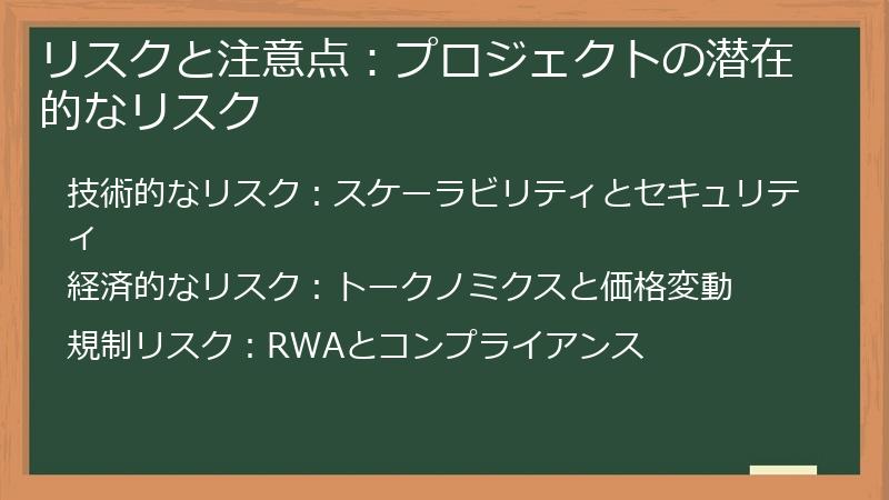 リスクと注意点：プロジェクトの潜在的なリスク