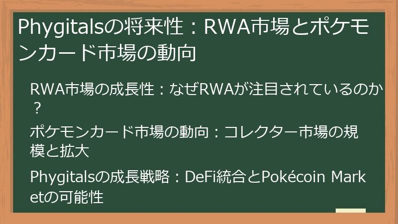 Phygitalsの将来性:RWA市場とポケモンカード市場の動向