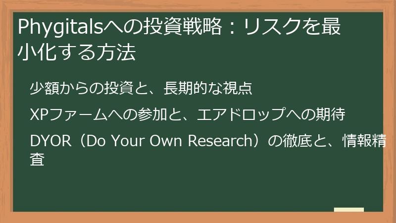 Phygitalsへの投資戦略：リスクを最小化する方法