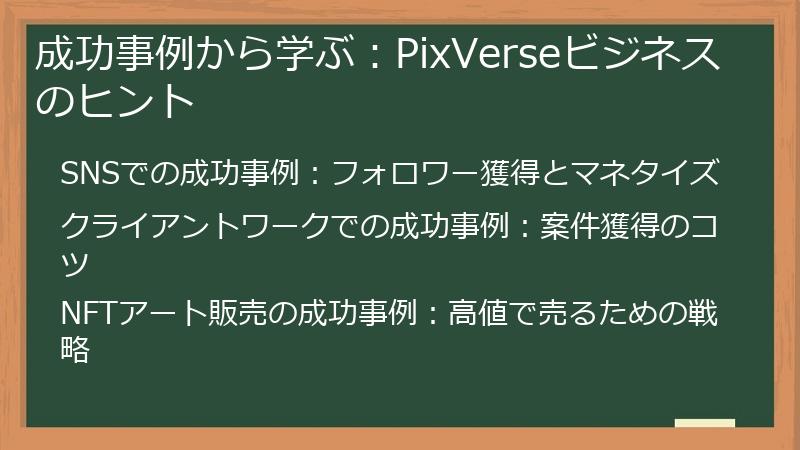 成功事例から学ぶ：PixVerseビジネスのヒント