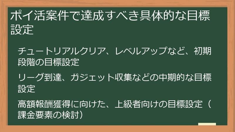 ポイ活案件で達成すべき具体的な目標設定