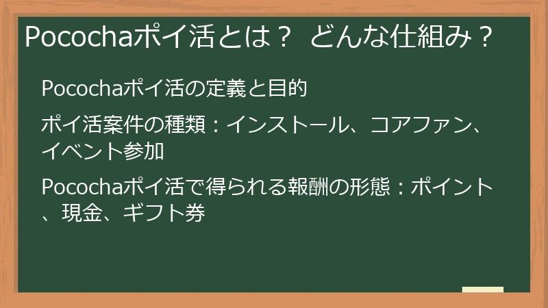 Pocochaポイ活とは？ どんな仕組み？
