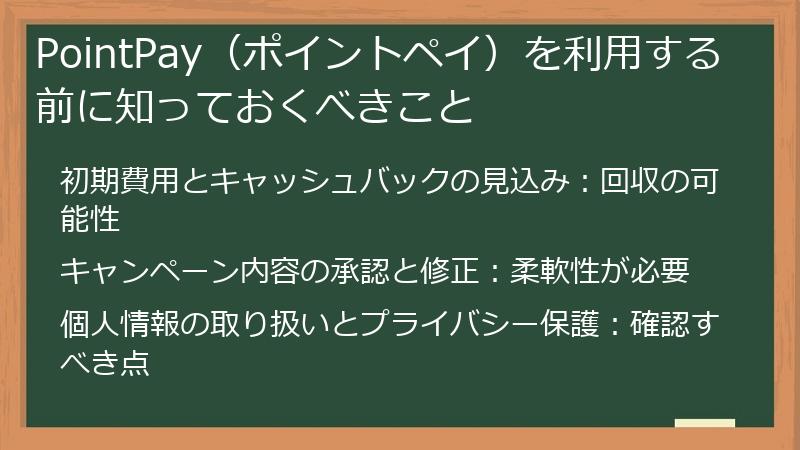 PointPay（ポイントペイ）を利用する前に知っておくべきこと