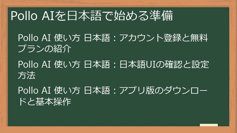 Pollo AIを日本語で始める準備
