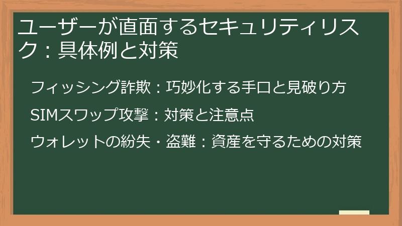 ユーザーが直面するセキュリティリスク：具体例と対策