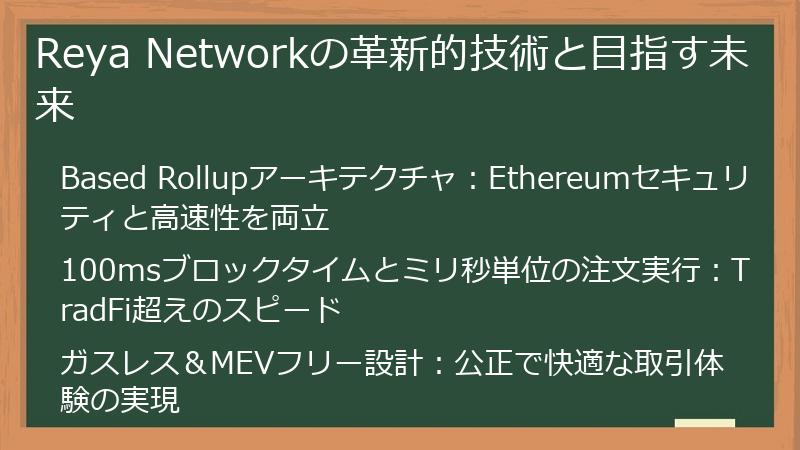 Reya Networkの革新的技術と目指す未来