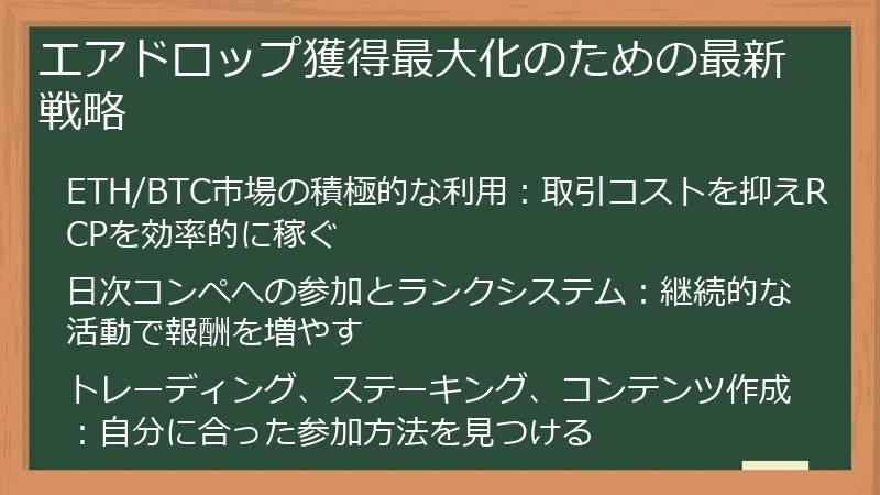 エアドロップ獲得最大化のための最新戦略