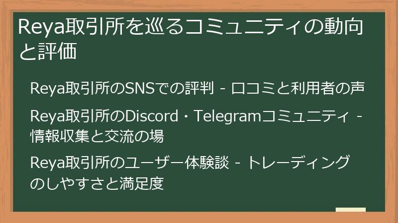Reya取引所を巡るコミュニティの動向と評価