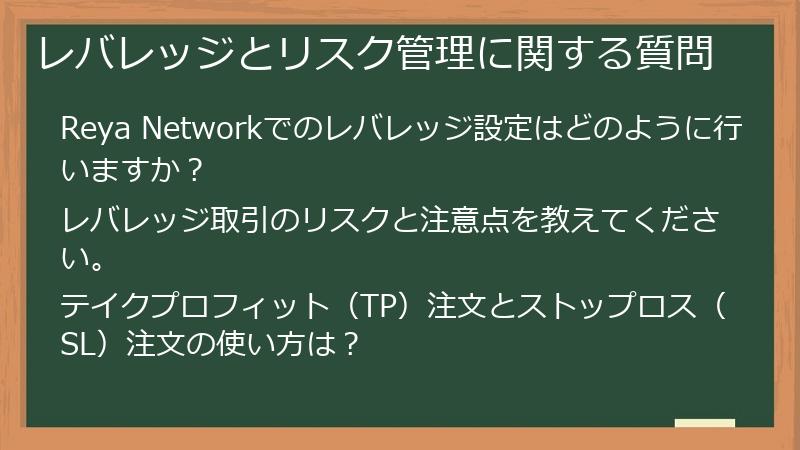 レバレッジとリスク管理に関する質問