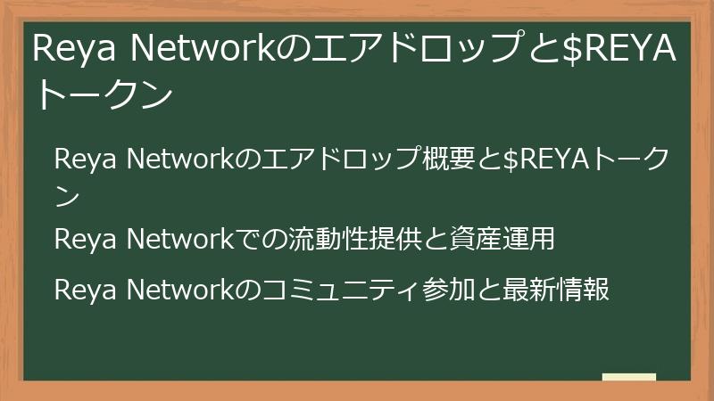 Reya Networkのエアドロップと$REYAトークン