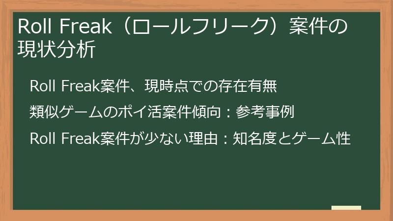 Roll Freak（ロールフリーク）案件の現状分析