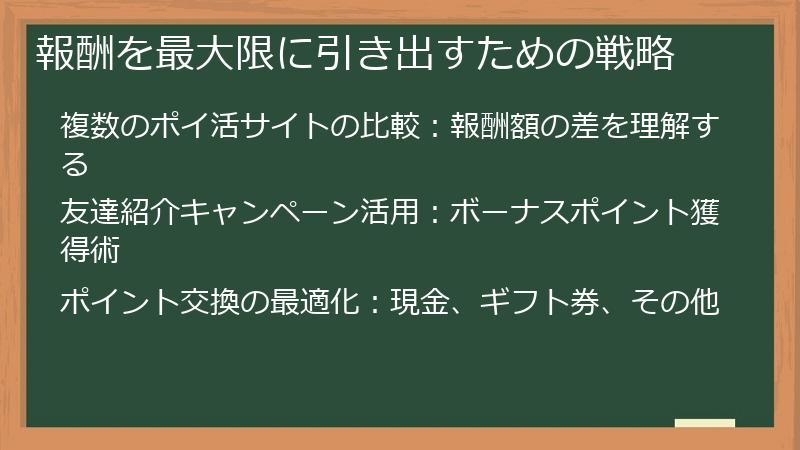 報酬を最大限に引き出すための戦略