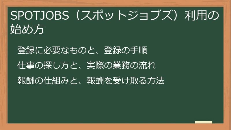 SPOTJOBS（スポットジョブズ）利用の始め方