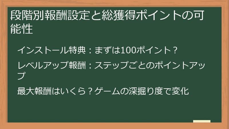 段階別報酬設定と総獲得ポイントの可能性