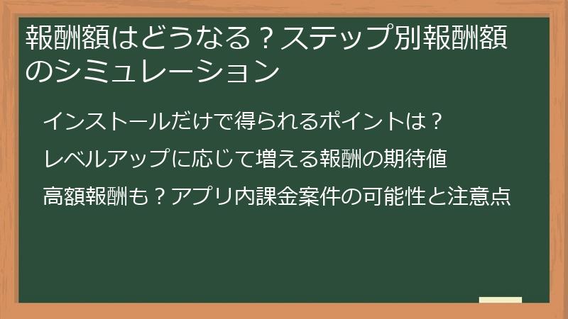 報酬額はどうなる？ステップ別報酬額のシミュレーション