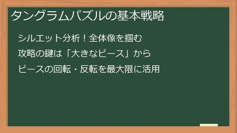 タングラムパズルの基本戦略