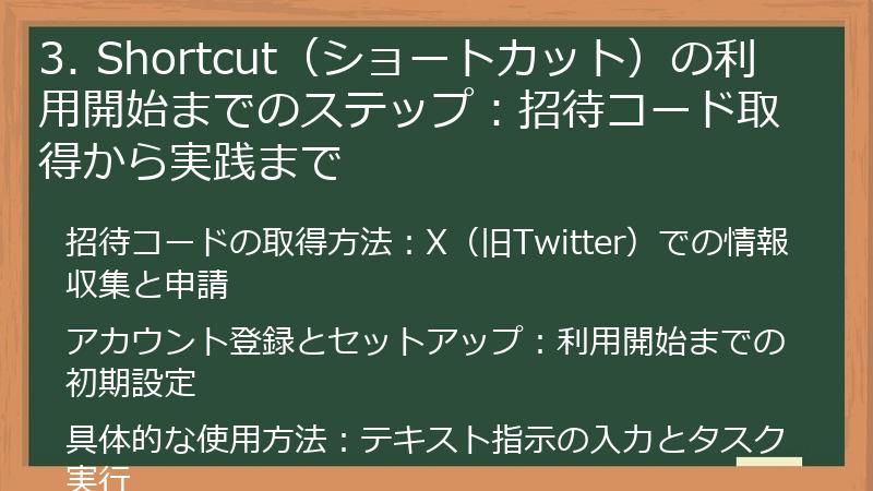 3. Shortcut（ショートカット）の利用開始までのステップ：招待コード取得から実践まで