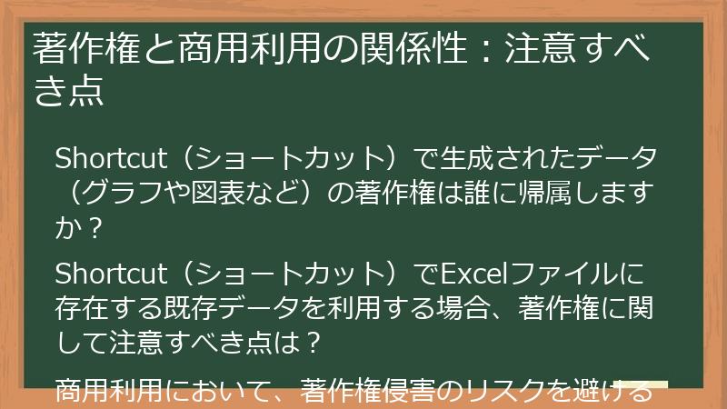 著作権と商用利用の関係性：注意すべき点