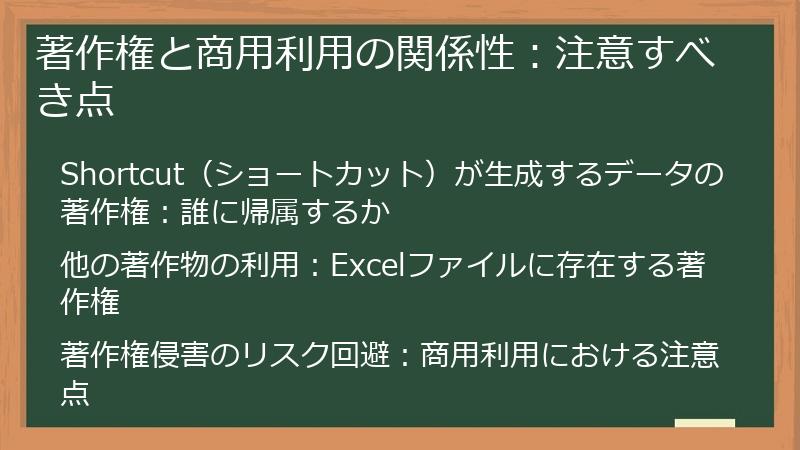 著作権と商用利用の関係性：注意すべき点