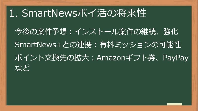 1. SmartNewsポイ活の将来性