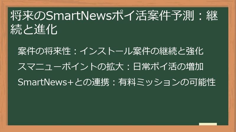 将来のSmartNewsポイ活案件予測：継続と進化