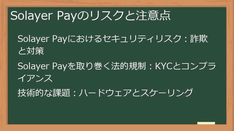 Solayer Payのリスクと注意点