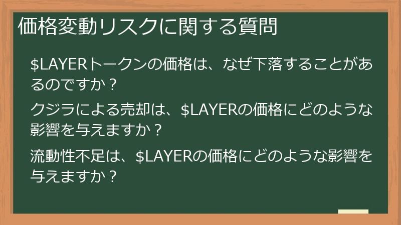 価格変動リスクに関する質問