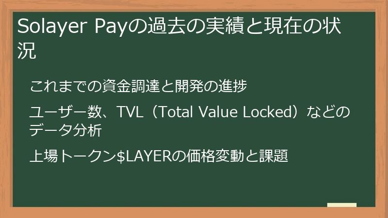 Solayer Payの過去の実績と現在の状況