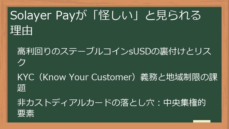 Solayer Payが「怪しい」と見られる理由
