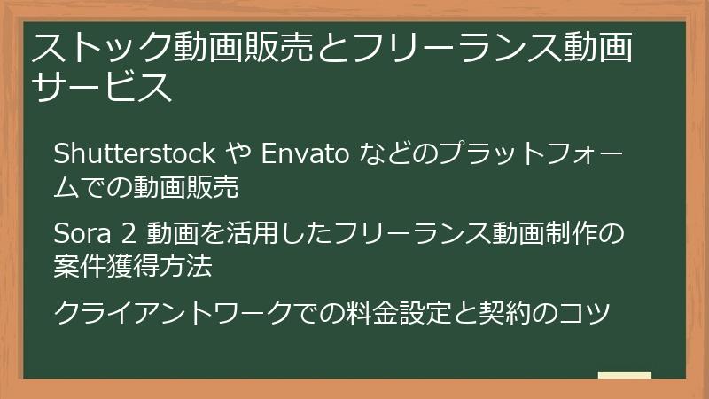 ストック動画販売とフリーランス動画サービス