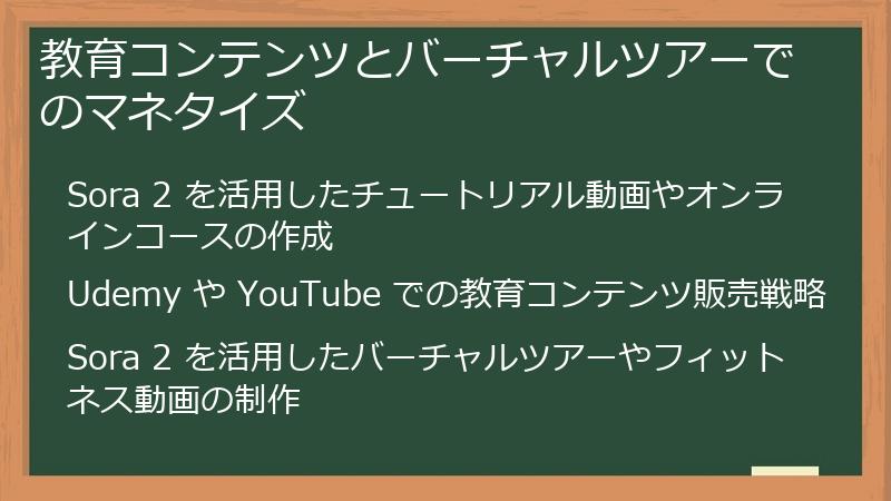 教育コンテンツとバーチャルツアーでのマネタイズ