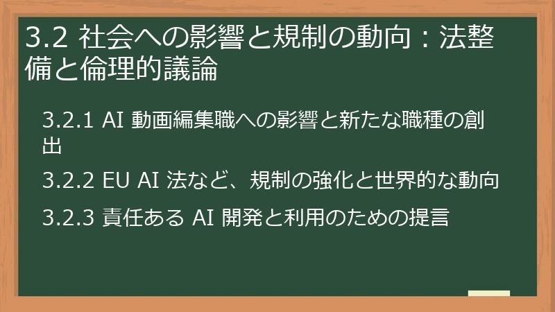 3.2 社会への影響と規制の動向:法整備と倫理的議論