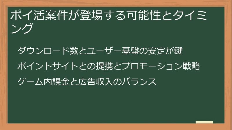 ポイ活案件が登場する可能性とタイミング