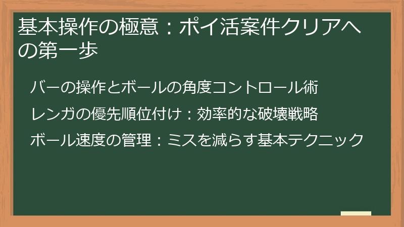 基本操作の極意：ポイ活案件クリアへの第一歩