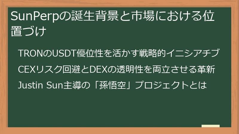 SunPerpの誕生背景と市場における位置づけ