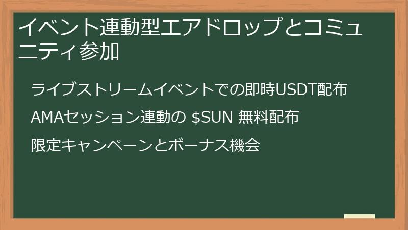 イベント連動型エアドロップとコミュニティ参加