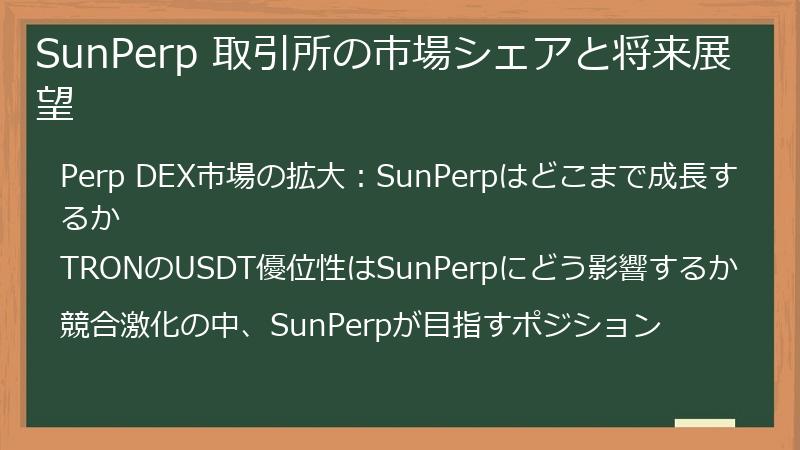 SunPerp 取引所の市場シェアと将来展望