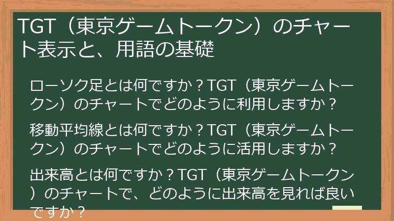 TGT（東京ゲームトークン）のチャート表示と、用語の基礎