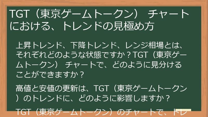 TGT（東京ゲームトークン） チャートにおける、トレンドの見極め方