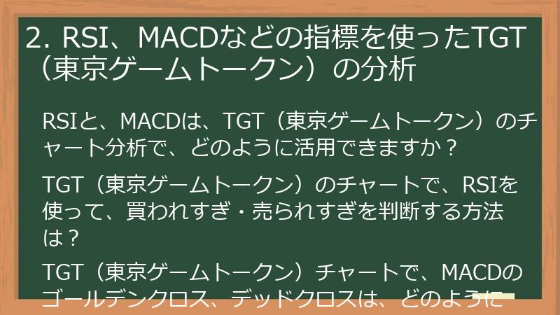 2. RSI、MACDなどの指標を使ったTGT（東京ゲームトークン）の分析