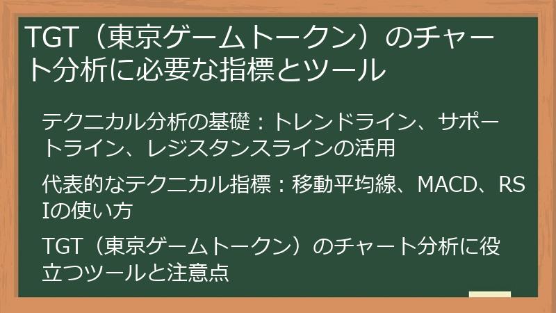 TGT（東京ゲームトークン）のチャート分析に必要な指標とツール
