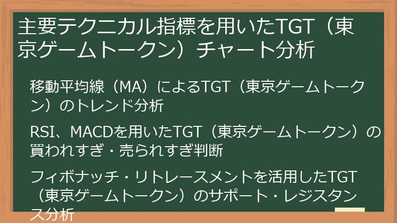 主要テクニカル指標を用いたTGT（東京ゲームトークン）チャート分析