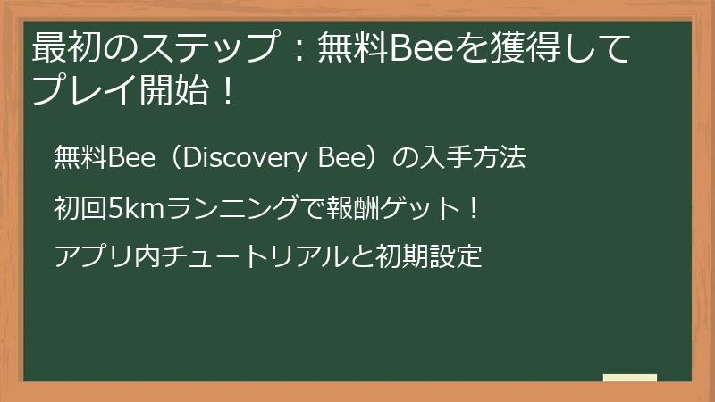 最初のステップ：無料Beeを獲得してプレイ開始！