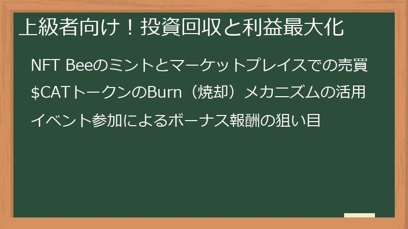 上級者向け！投資回収と利益最大化