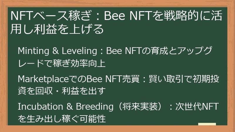 NFTベース稼ぎ：Bee NFTを戦略的に活用し利益を上げる