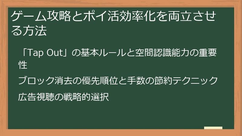 ゲーム攻略とポイ活効率化を両立させる方法