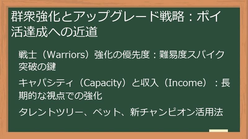 群衆強化とアップグレード戦略：ポイ活達成への近道